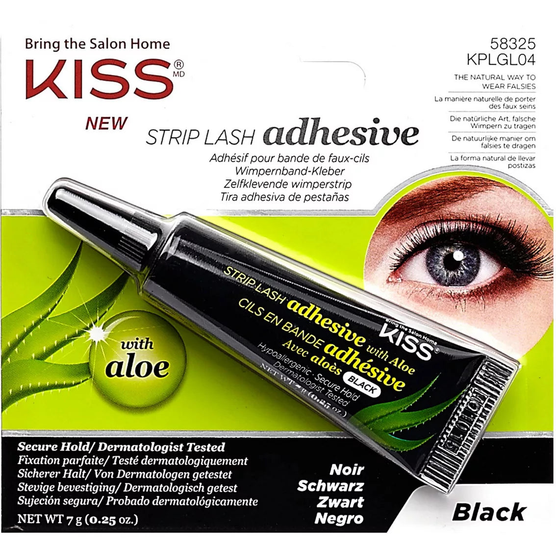 KISS Ever EZ Aloe Vera Eyelash Adhesive, Latex Black