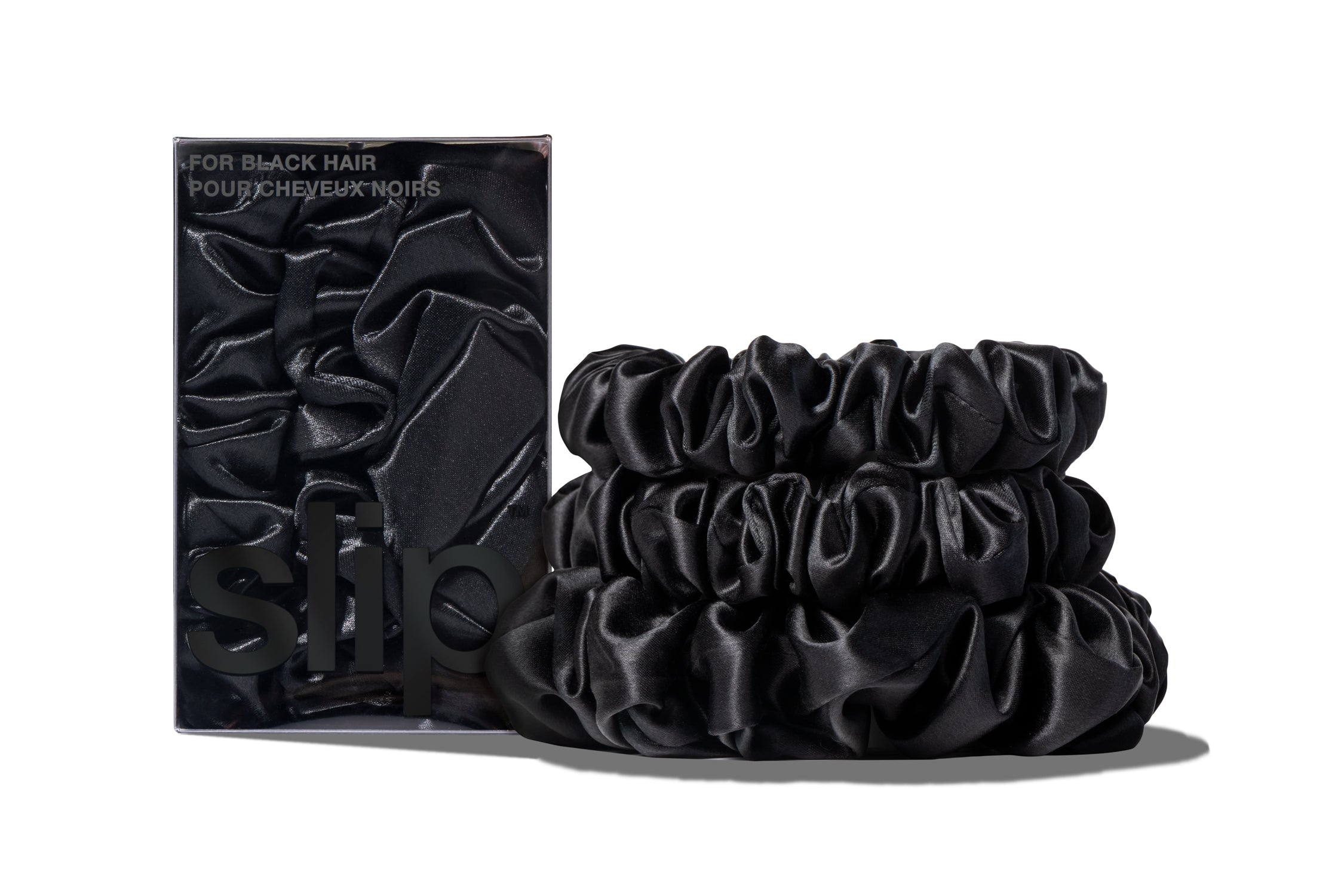 BACK TO BASICS BLACK MIDI/LARGE SCRUNCHIE SET
