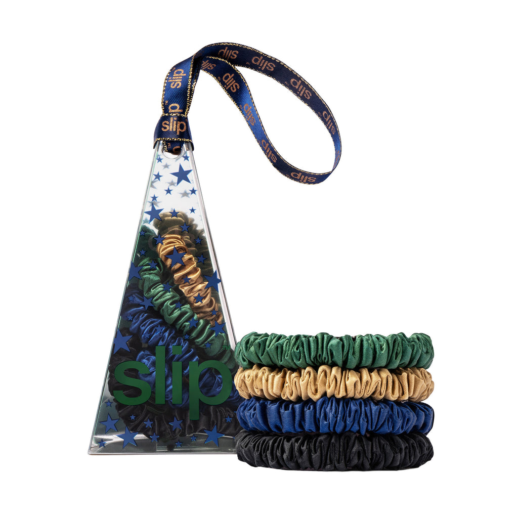 PAIGE SCRUNCHIE ORNAMENT SKINNIE SILK SCRUNCHIE SET 4 PACK